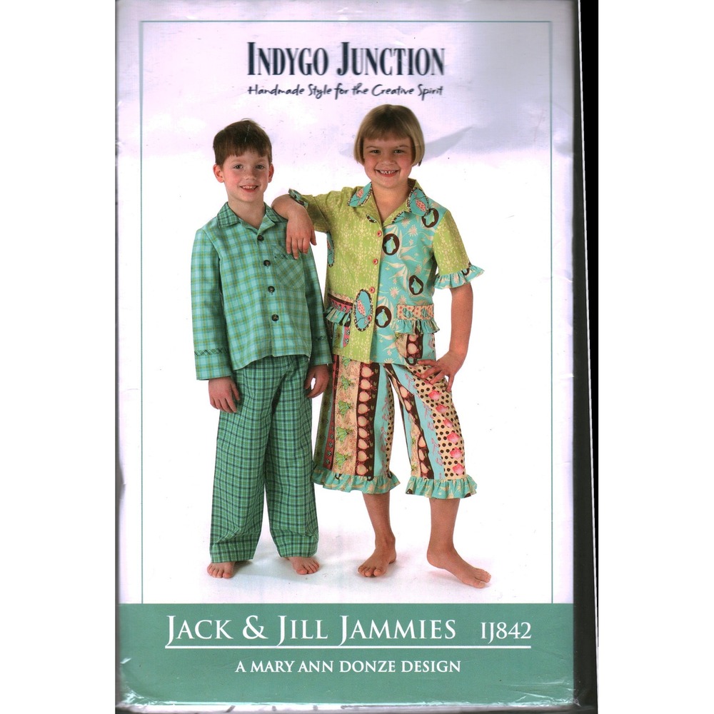 Indygo Junction Jack & Jill Jammies IJ842 Sewing Pattern Boys Girls Sizes 4-12